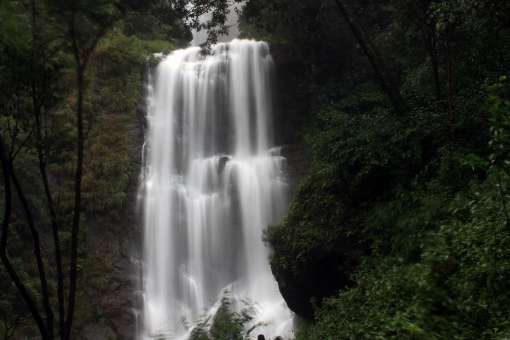 this photoi ndicates hebbe falls in chikmagalur